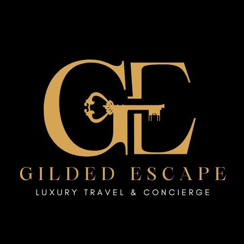 gilded escape logo, GE with a key in between, GILDED ESCAPE - Luxury Travel & Concierge